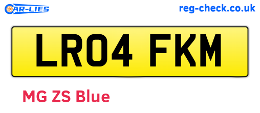 LR04FKM are the vehicle registration plates.