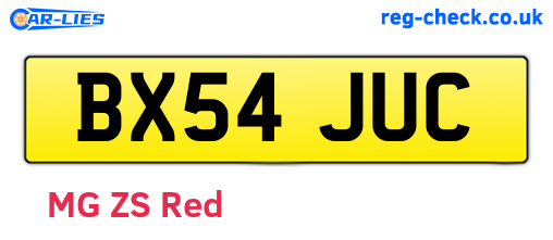 BX54JUC are the vehicle registration plates.