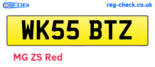 WK55BTZ are the vehicle registration plates.