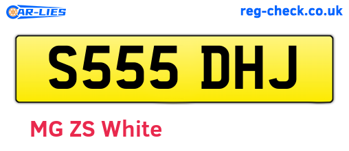S555DHJ are the vehicle registration plates.