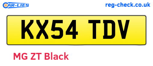 KX54TDV are the vehicle registration plates.
