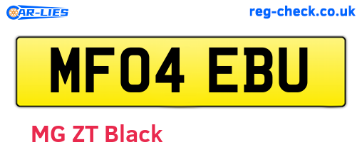 MF04EBU are the vehicle registration plates.