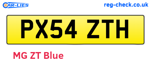 PX54ZTH are the vehicle registration plates.
