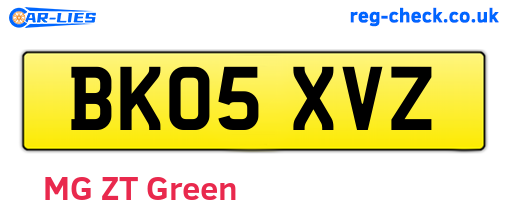 BK05XVZ are the vehicle registration plates.