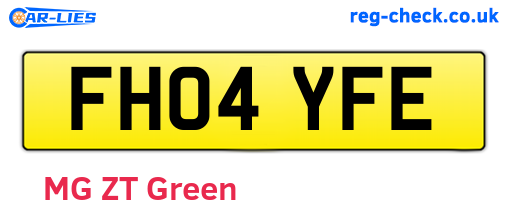 FH04YFE are the vehicle registration plates.