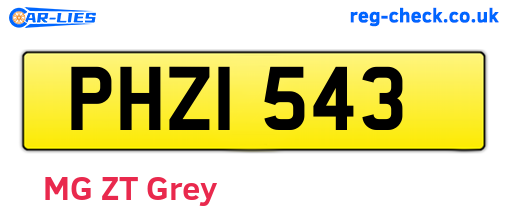 PHZ1543 are the vehicle registration plates.