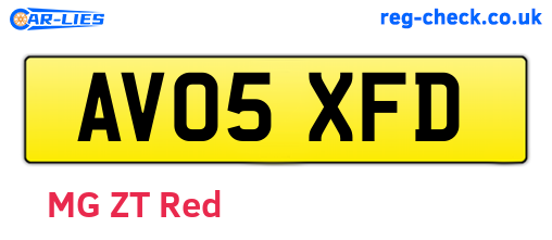 AV05XFD are the vehicle registration plates.