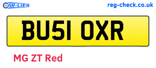 BU51OXR are the vehicle registration plates.