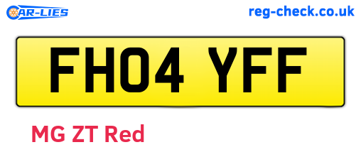 FH04YFF are the vehicle registration plates.
