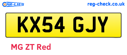 KX54GJY are the vehicle registration plates.