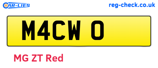 M4CWO are the vehicle registration plates.