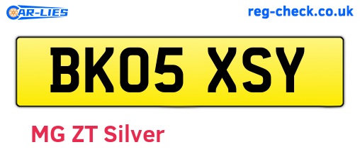 BK05XSY are the vehicle registration plates.