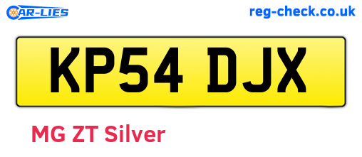 KP54DJX are the vehicle registration plates.