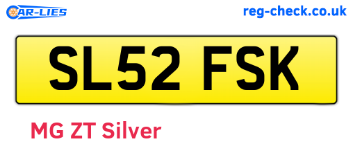 SL52FSK are the vehicle registration plates.