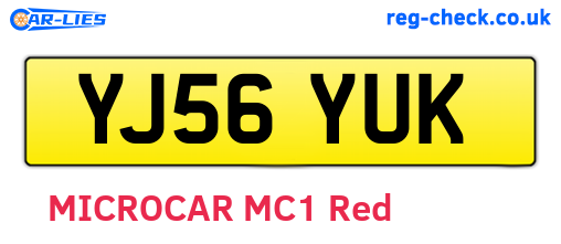 YJ56YUK are the vehicle registration plates.