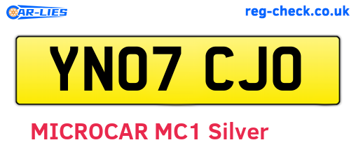 YN07CJO are the vehicle registration plates.