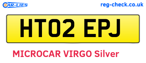 HT02EPJ are the vehicle registration plates.