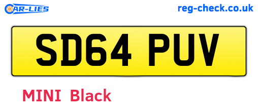 SD64PUV are the vehicle registration plates.