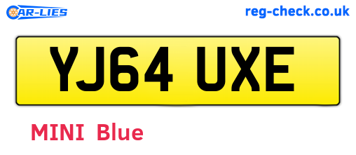 YJ64UXE are the vehicle registration plates.