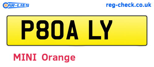 P80ALY are the vehicle registration plates.