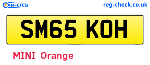SM65KOH are the vehicle registration plates.