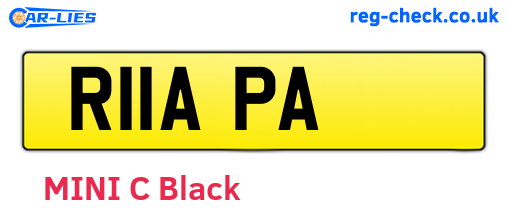 R11APA are the vehicle registration plates.