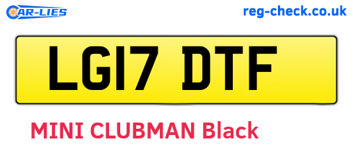 LG17DTF are the vehicle registration plates.