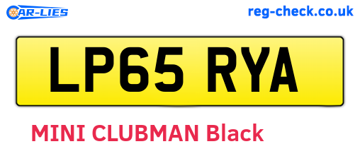 LP65RYA are the vehicle registration plates.