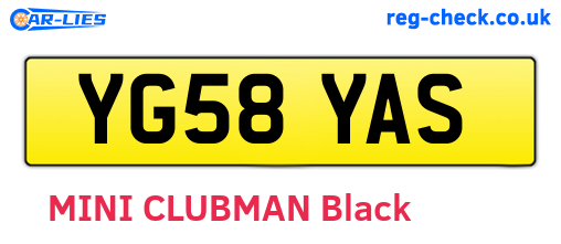 YG58YAS are the vehicle registration plates.