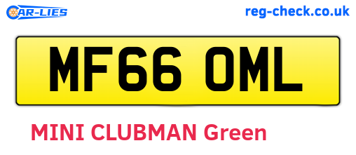 MF66OML are the vehicle registration plates.