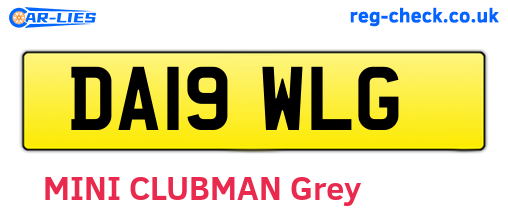 DA19WLG are the vehicle registration plates.