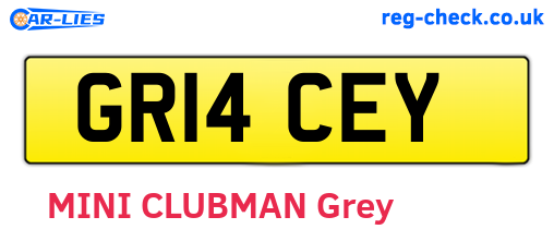 GR14CEY are the vehicle registration plates.