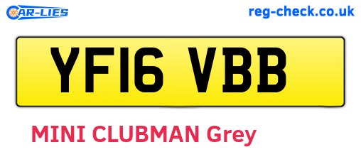 YF16VBB are the vehicle registration plates.