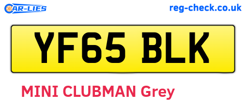 YF65BLK are the vehicle registration plates.