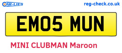 EM05MUN are the vehicle registration plates.