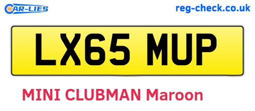 LX65MUP are the vehicle registration plates.