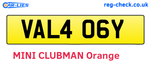 VAL406Y are the vehicle registration plates.