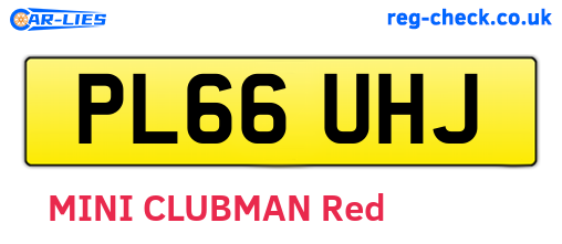 PL66UHJ are the vehicle registration plates.