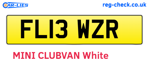 FL13WZR are the vehicle registration plates.