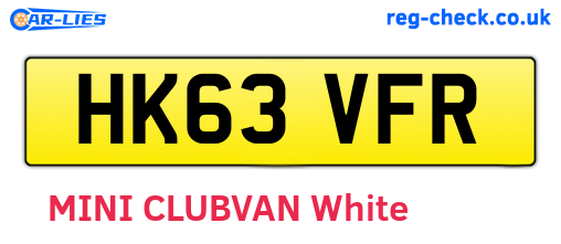 HK63VFR are the vehicle registration plates.