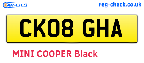 CK08GHA are the vehicle registration plates.