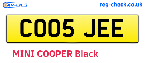 CO05JEE are the vehicle registration plates.