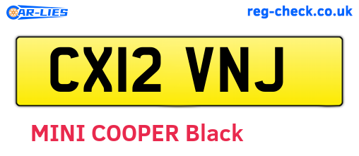 CX12VNJ are the vehicle registration plates.