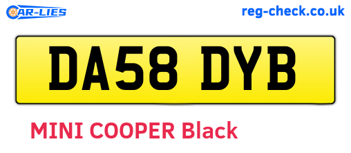 DA58DYB are the vehicle registration plates.