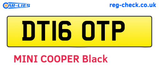 DT16OTP are the vehicle registration plates.