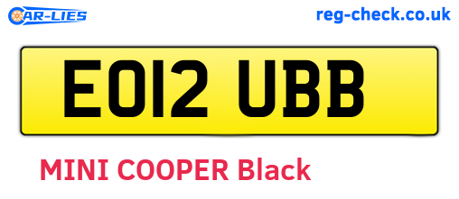 EO12UBB are the vehicle registration plates.