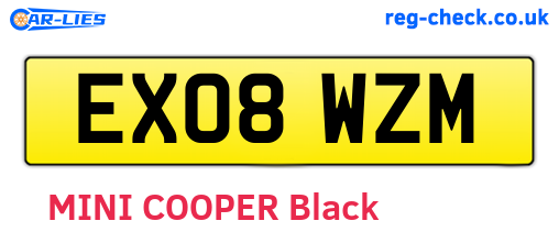 EX08WZM are the vehicle registration plates.
