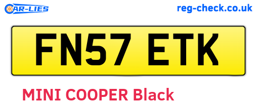 FN57ETK are the vehicle registration plates.