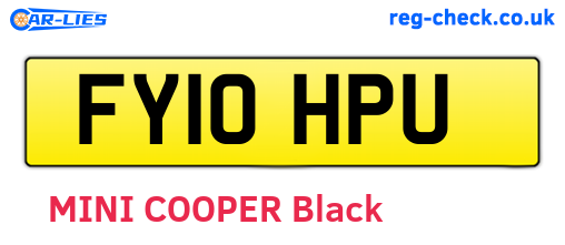 FY10HPU are the vehicle registration plates.