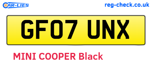 GF07UNX are the vehicle registration plates.